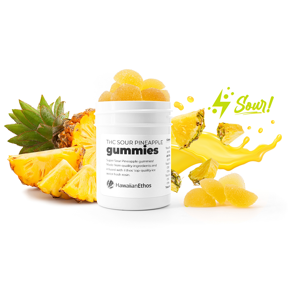 Sour Pineapple Gummies (Lemon OG)- 20pk  - Lozenge - THC: 10mg THCA:  CBD: 