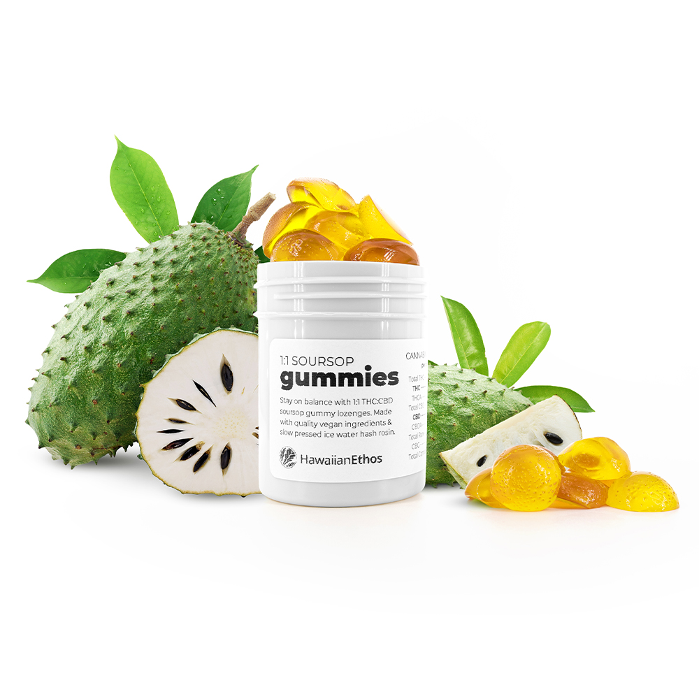 Soursop 1:1 Gummies (Millions of Peaches) - 10pk - Lozenge - THC: 5.4% THCA:  CBD: 5%
